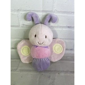 VTG Prestige Baby Butterfly Bug Crinkle Plush Stuffed Toy Pink Purple
